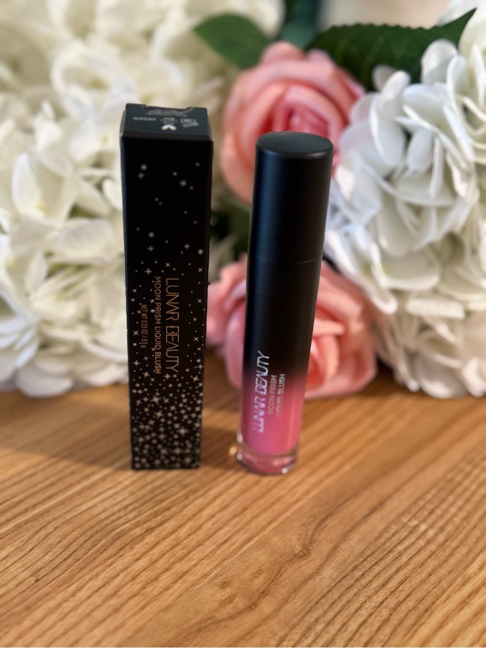 Lunar Beauty Moon prism liquid blush in fuego fuchsia
